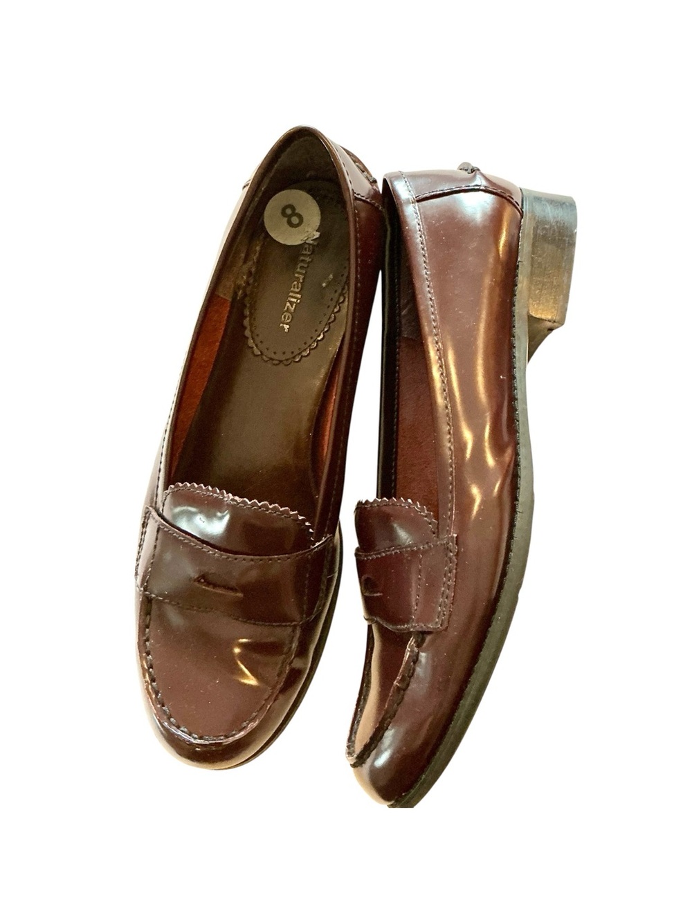 Naturalizer Women's Dark Brown Patent Leather Penny Loafers size 8 - Picture 2 of 5